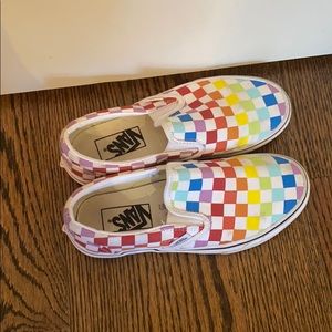 Rainbow checkered vans